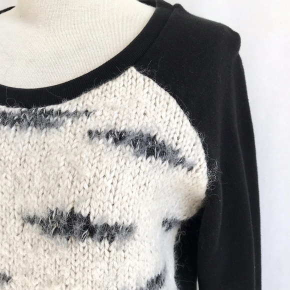 Maison Scotch Black/white Crew Neck Knit/ Sweatshirt Mix Size 1/small - Picture 3 of 9
